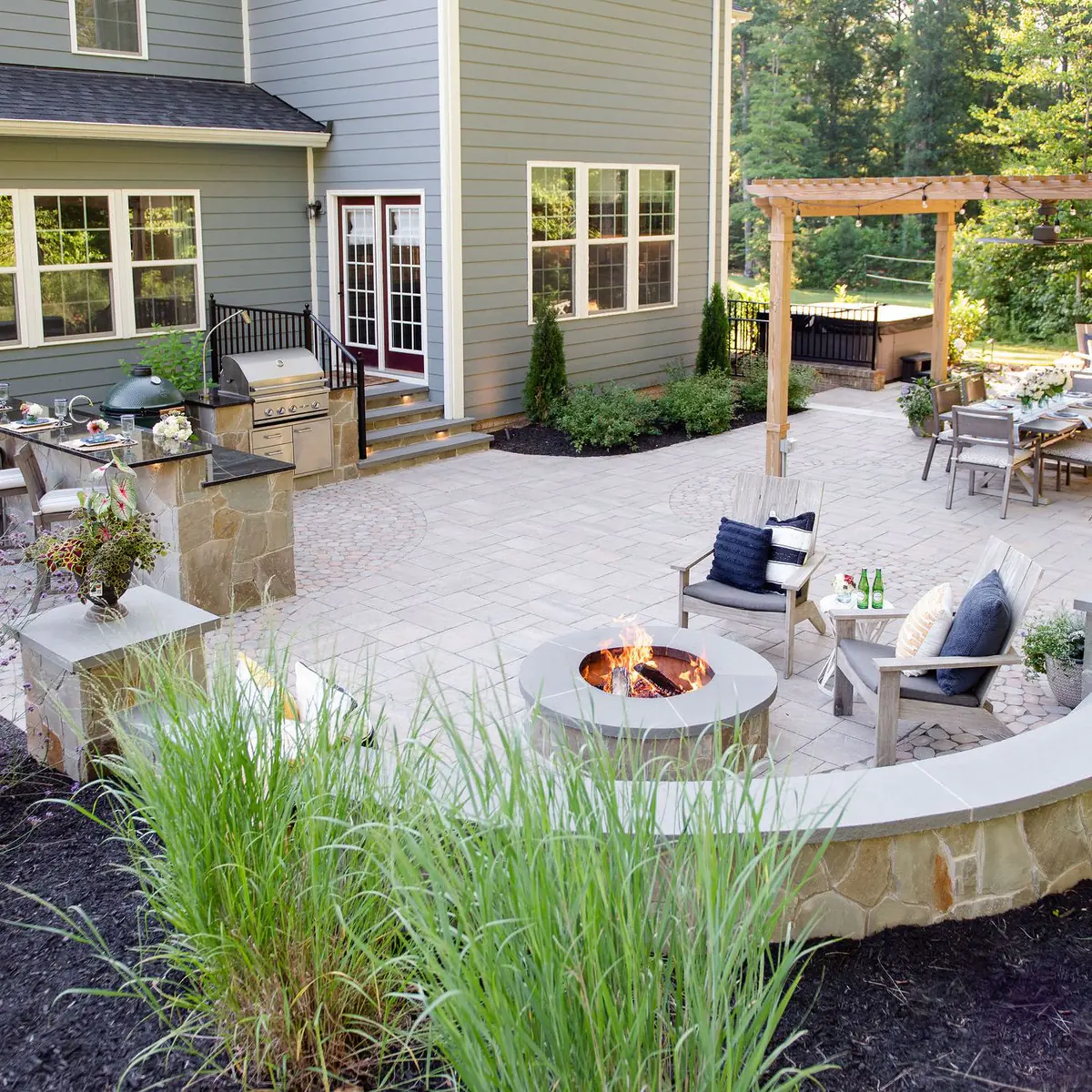 Outdoor view with fire pit